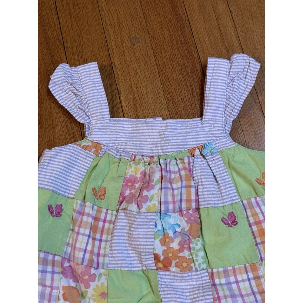 Gymboree Girls Summer Patchwork Dress Size 4T Butterfly Blossom Lined Cotton